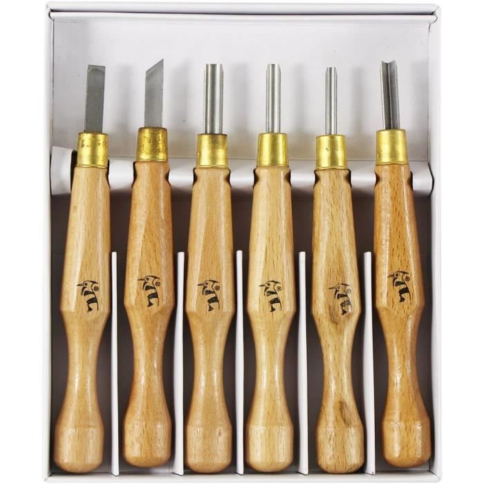 Lot De 4 Couteaux à Sculpter Le Bois Et Tampons En Caoutchouc - Outils Professionnels Pour Débutants Et Artistes
