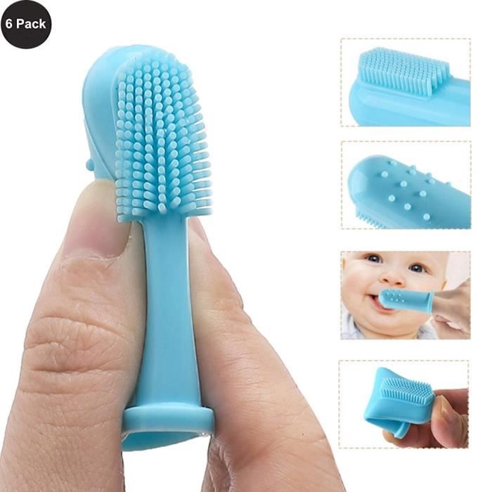 La Brosse A Dents De Lait De Massage De Bebe De Silicone 6pc Apaise La Brosse A Dents De Doigt De Silicone Set Accessoires Salle De Cdiscount Puericulture Eveil Bebe
