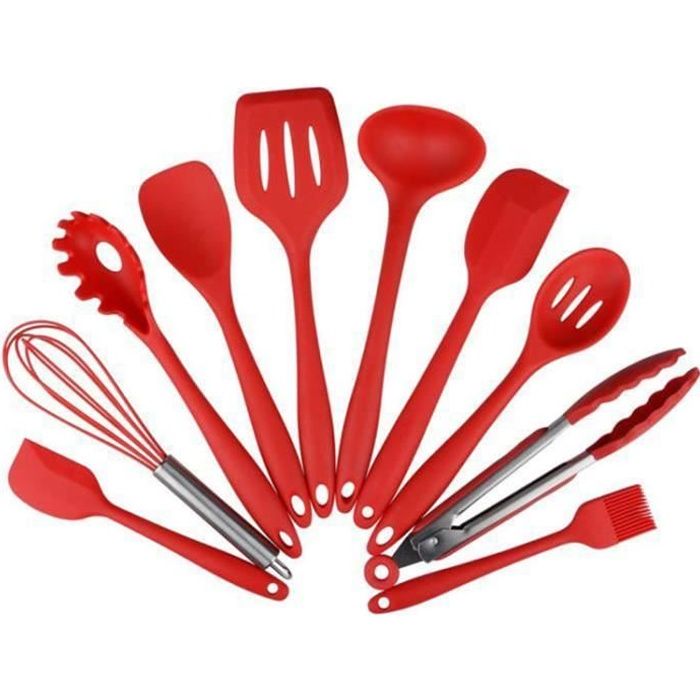 3Pcs Silicone Cuisson Spatule Cuillère Set grattoir pinceau à pâtisserie cuisine maison cuisine