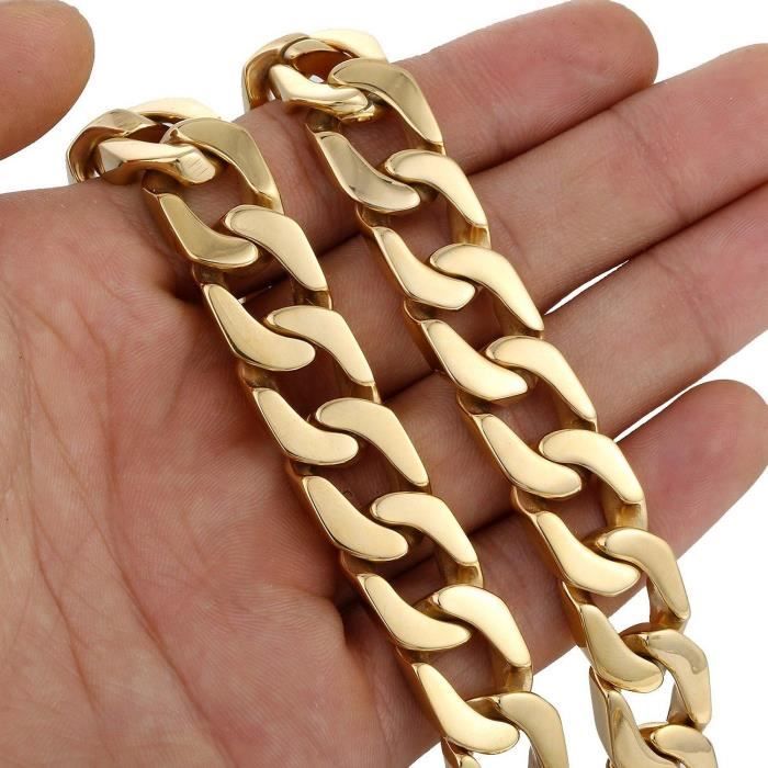 Homme Chaîne Croix Collier Pendentif Gourmette Cubain en acier inoxydable argent 5 mm 20-30/"