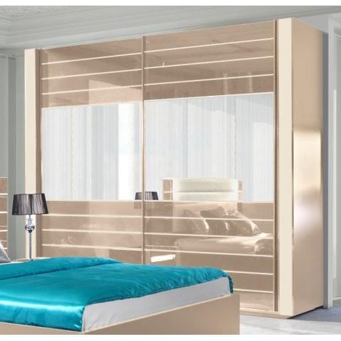 Armoire Lina Cappuccino Et Blanc Creme Tout Equipee Meuble Design