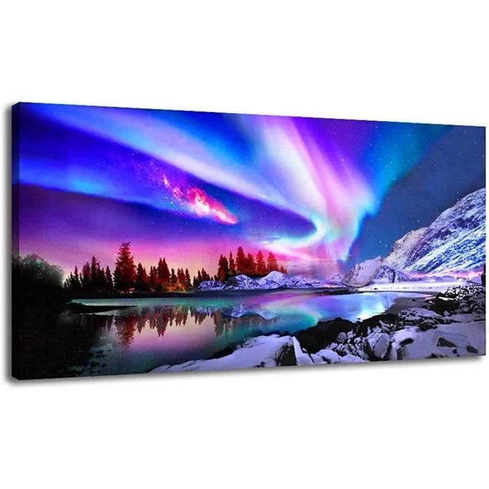 Kit Diamond Painting Aurore Boréale 5D - 30x40 Cm - Toile + Diamants + Outils - DIY Décoration Murale Adulte