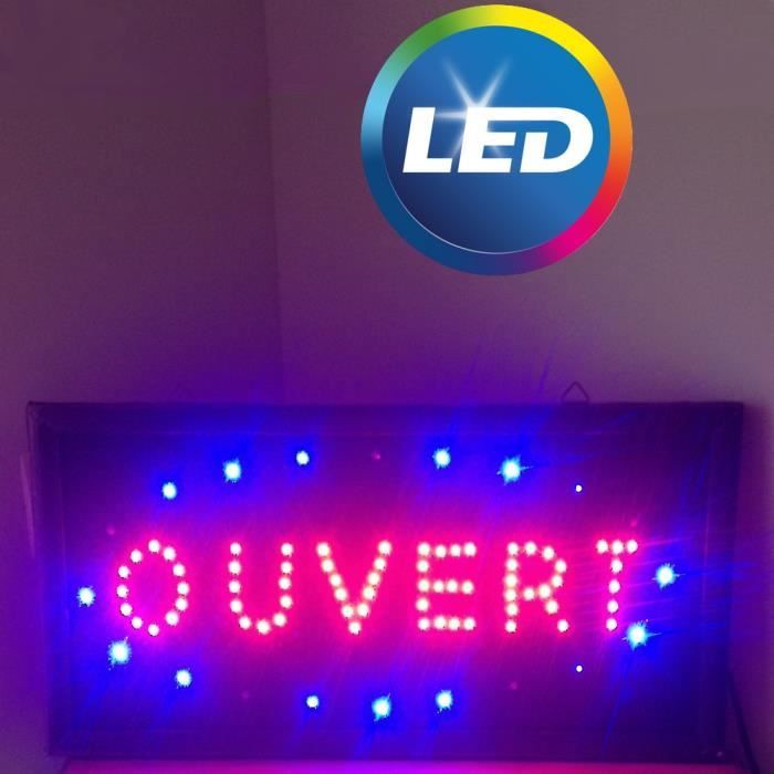 Enseigne Lumineuse Led Ouvert Accrochable 48 X 25 Cm Cdiscount Maison