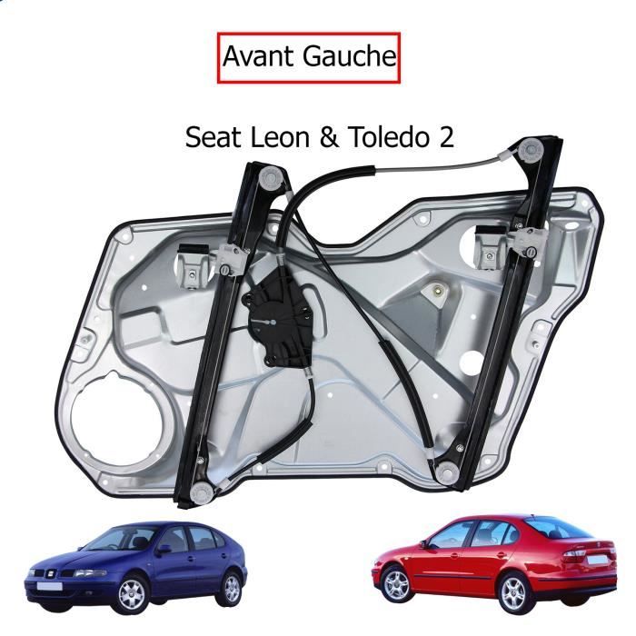 Mécanisme de Lève vitre avec panneau pour Seat Leon I (1M) et Toledo II (5 portes) - AVANT GAUCHE (côté conducteur)
