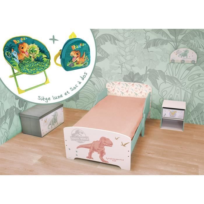 Pack chambre dinosaures complet pour enfant - FUN HOUSE - JURASSIC WORLD - Vert - 70 x 140 cm - Pack chambre