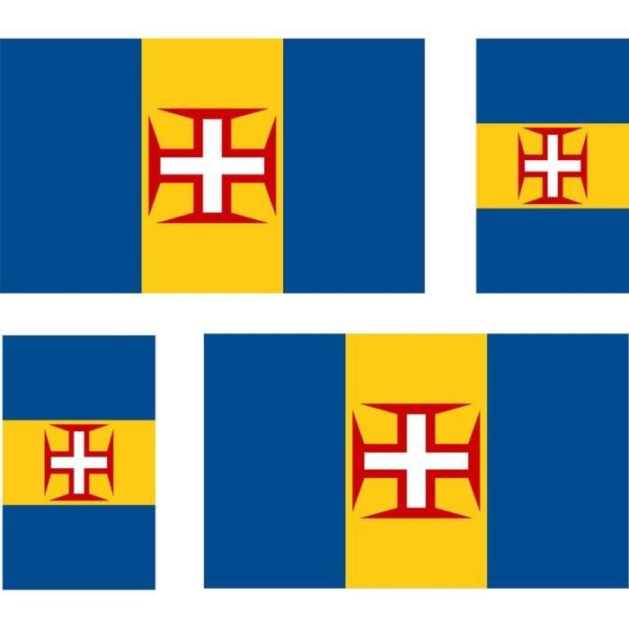 Mini Drapeau Fanion Voiture Portugal Madeira - 15x10 Cm, Polyester Double Face, Pour Rétroviseur Ou Antenne