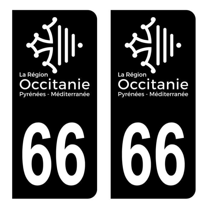 66 Pyrénées-Orientales - Département | Autocollant plaque immatriculation
