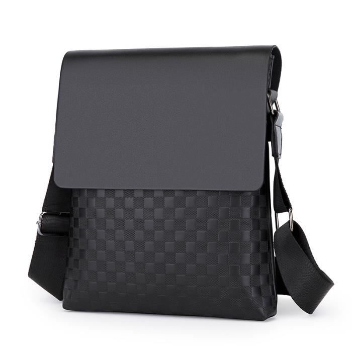 Sacoche Homme D'affaires Sac Porté Épaule Solide PU Cuir iPad Peut être Placé - 24cm * 20cm * 6cm - Noir