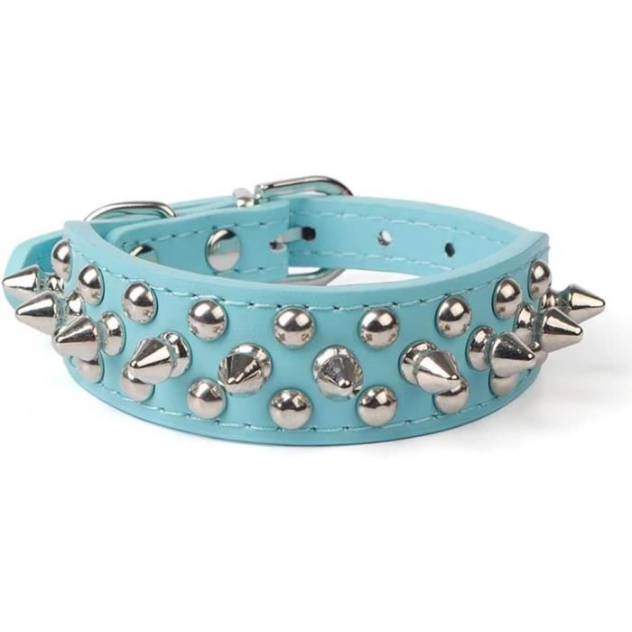 Collier Pour Chien En Cuir Clouté À Pointes, Collier Pour Chien Bullet Nail Rivet, Collier Pour