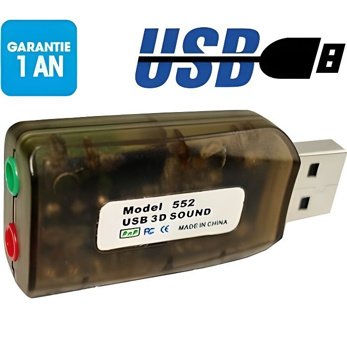 Scheda Audio Esterna USB 5.1 Con Ingresso/Uscita Digitale SPDIF – KALEA INFORMATIQUE