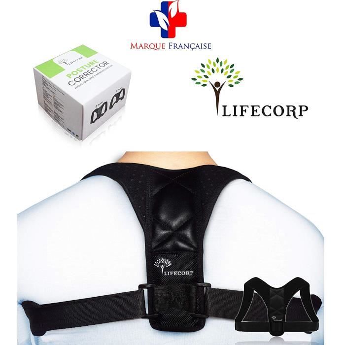 Correcteur de posture Dos Rglable par LIFECORP Orthse de maintien pour Colonne Vertbrale cyphose paules avachies douleurs thora Cdiscount Auto