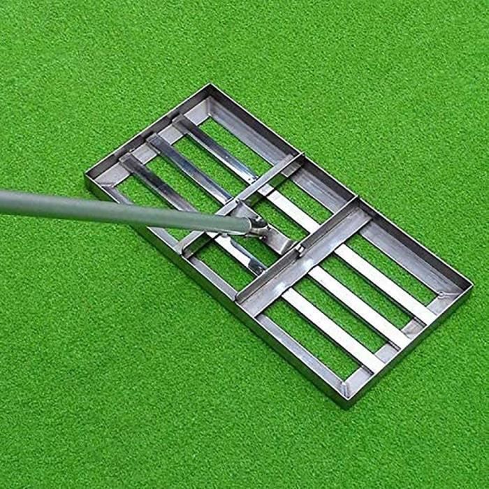Râteau de Nivellement de Pelouse en Acier Galvanisé Orange 100 cm Largeur Manche Extensible