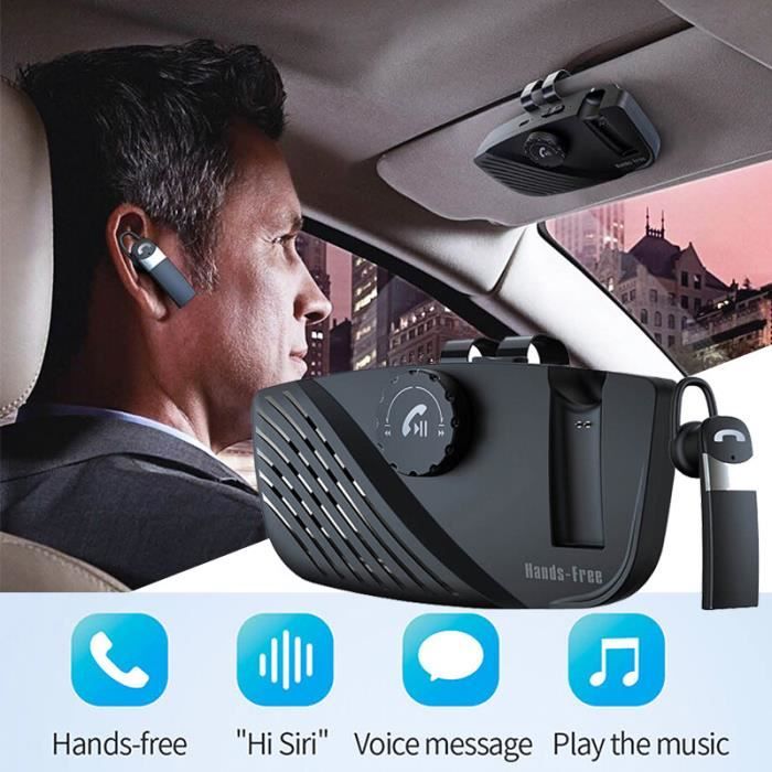 Kit Mains Libres Bluetooth Voiture - Haut-parleur Pare-soleil Avec Connexion Automatique - Qualité Sonore HD