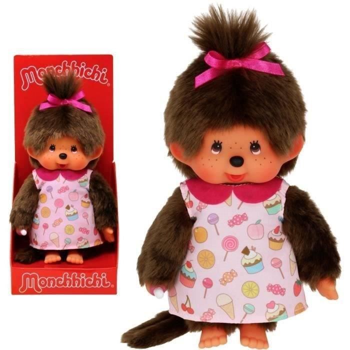 peluche monchhichi pop & candy - 20 cm - bandai