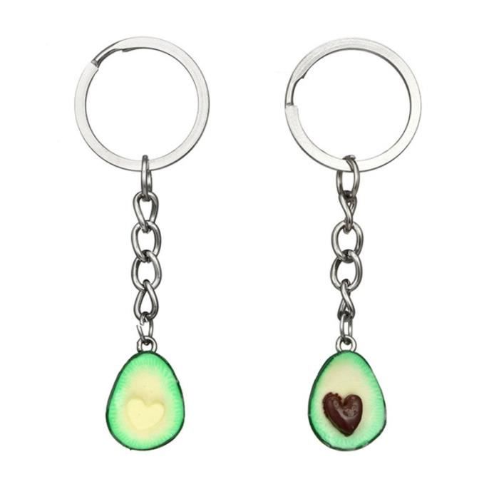 Porte-clés Couple En Forme De Cœur Chat - Lot De 2 - Métal Brillant - Cadeau Romantique