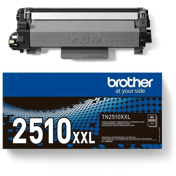 Kit toner – BROTHER – TN2510XXL – 5000 pages selon ISO19752 – Noir – Pour HL-L2865DW/ MFC-L2960DW/ MFC-L2980DW