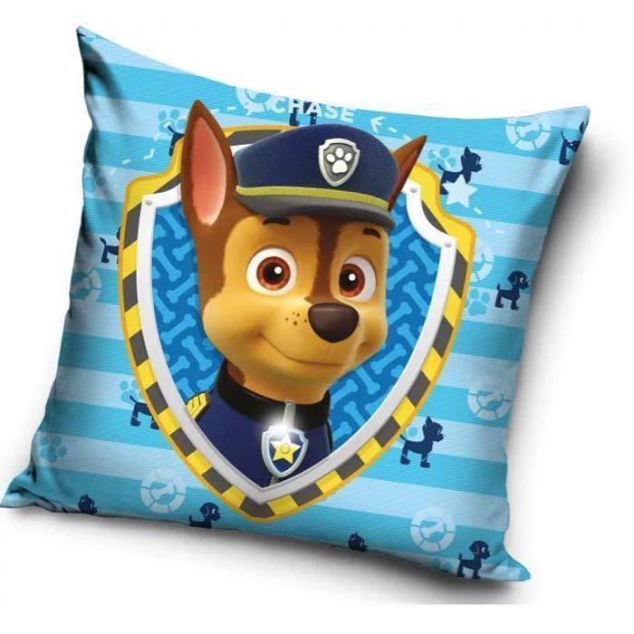 Taie doreiller - Pat Patrouille - Casquette bleue - 40x40 cm - 100% polyester - Enfant