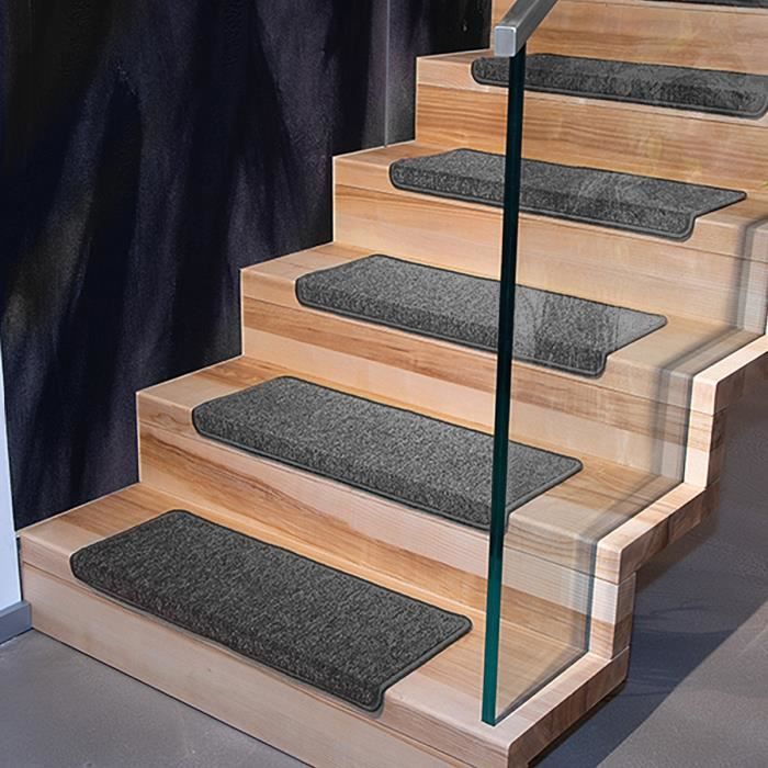 Casa Pura Marchettes D'escalier - Tapis A Pois | Qualité Allemande | Tapis Poil Ras | Ponto - 1 Pièce - Gris, Demilune 23.5x65cm