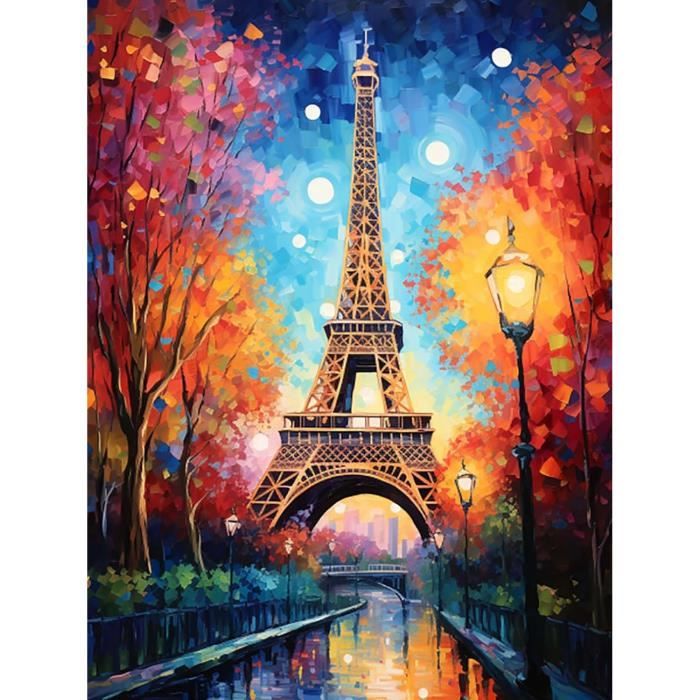 Kit de peinture par numéros pour adultes avec scène de banc de parc d'automne et