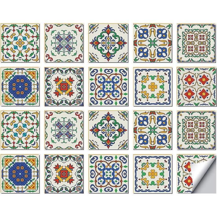 Rouleau D'Autocollants Mural Crédence - Motif Carreaux De Ciment 1m X 18cm - Neuf