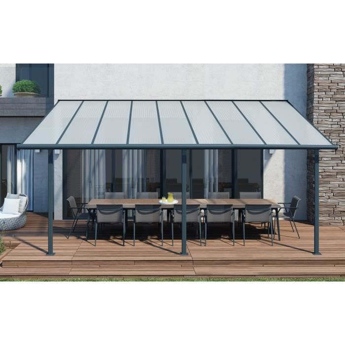 Tente de jardin, pergola aluminium 3x4m grise Isla 3x4m