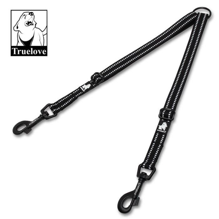 Truelove Reflective Nylon Double Dog Leash For Two Dogs Couple No Tangle Pet Leads Training