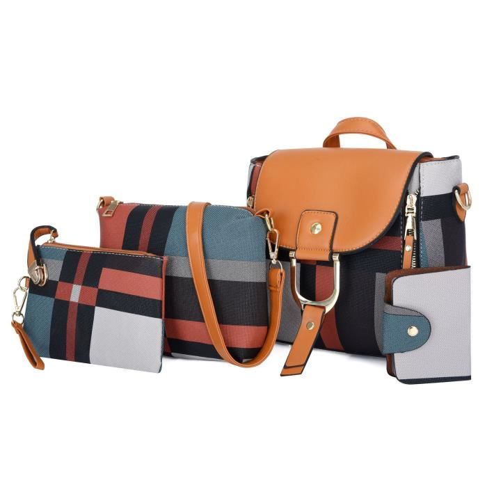 Sac à Main Femme NAVY - Couleur Marine Avec Ruban - Cuir Vegan - Bandoulière Détachable