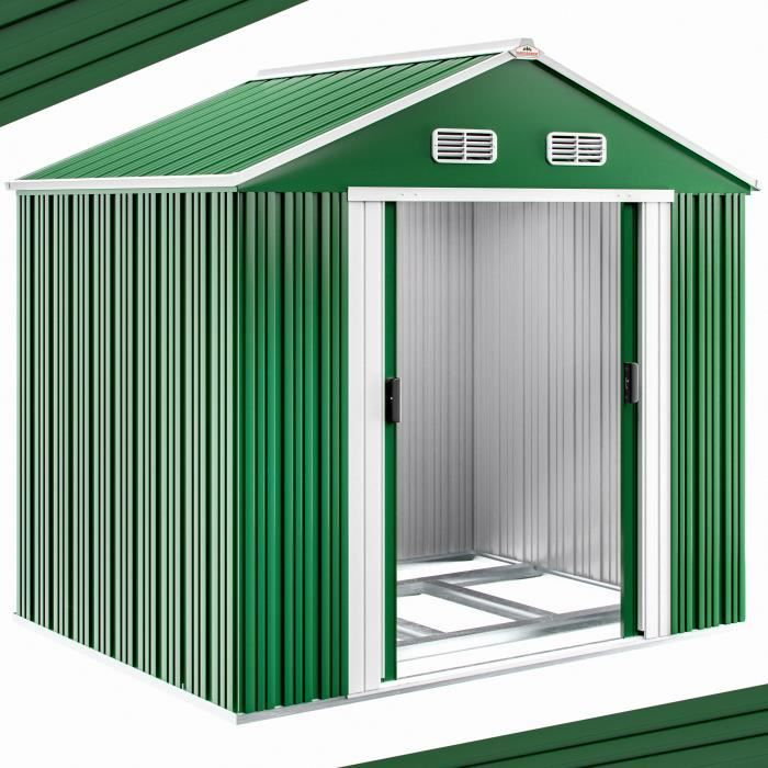 Abri de jardin en métal vert Cabane de jardin -