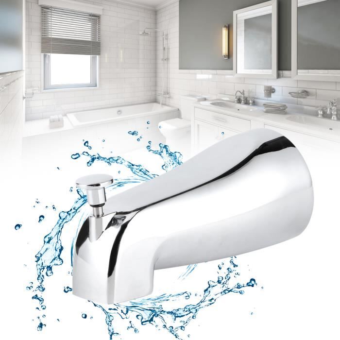 Robinet de baignoire cascade mural noir, bec de baignoire, eau chaude et froide avec douchette
