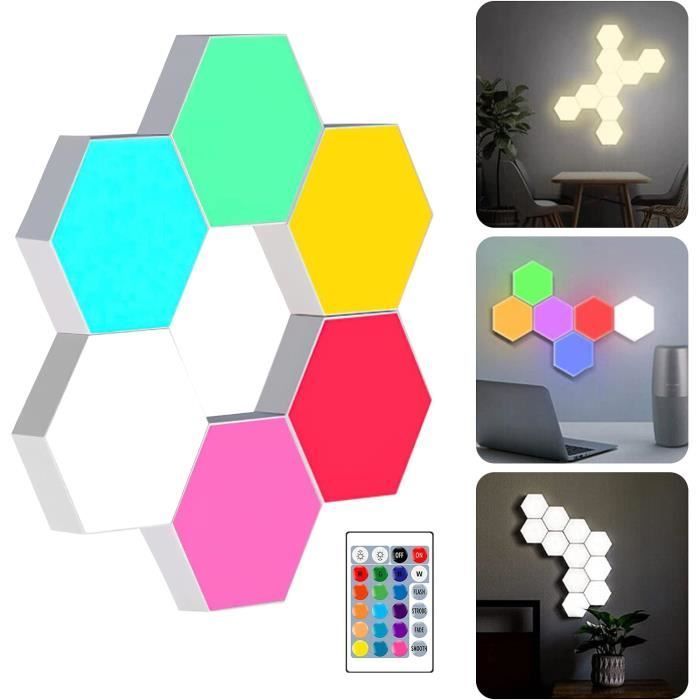 Panneau de 6 LED Mural Intelligent Lumières Hexagonales Contrôle