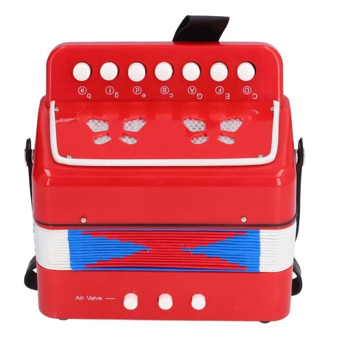 Accordéon Enfant 17 Clés 8 Basses - Instrument Débutant Avec Sangle - Cadeau Musical