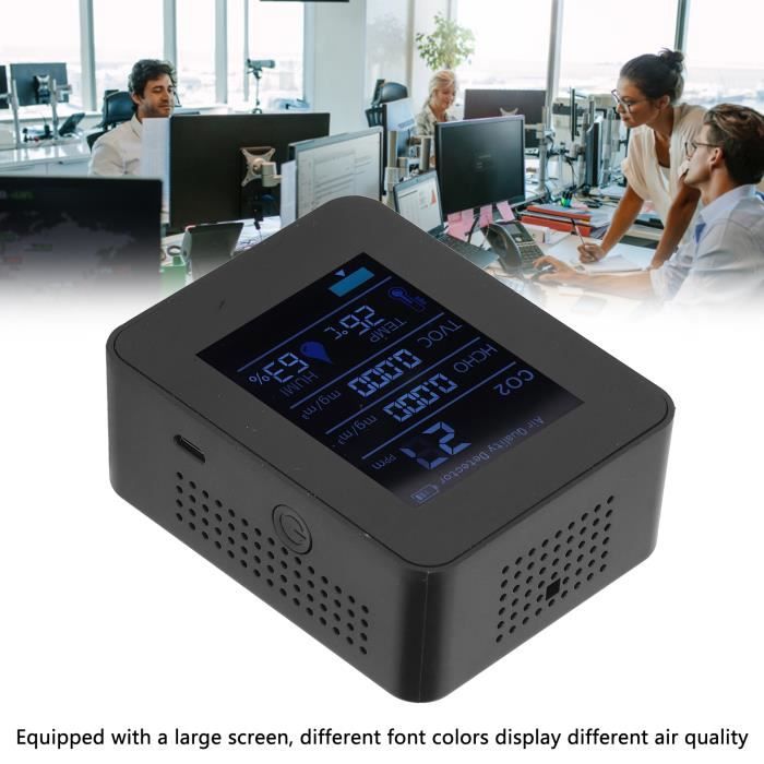 Détecteur Qualité Air 9 En 1 - CO2, Température, Humidité, AQI, Formaldéhyde, PM2.5 - 7