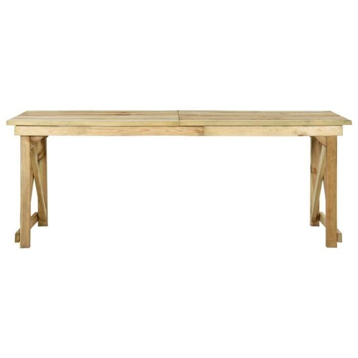 xiafmall table de jardin 200x79x75 cm bois de pin imprégné xf021