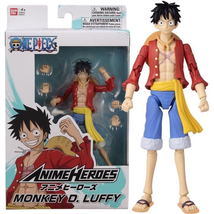 Figurine Anime Heroes - BANDAI - One Piece - Monkey D. Luffy - 17 cm - 16  points d'articulation - Cdiscount Jeux - Jouets