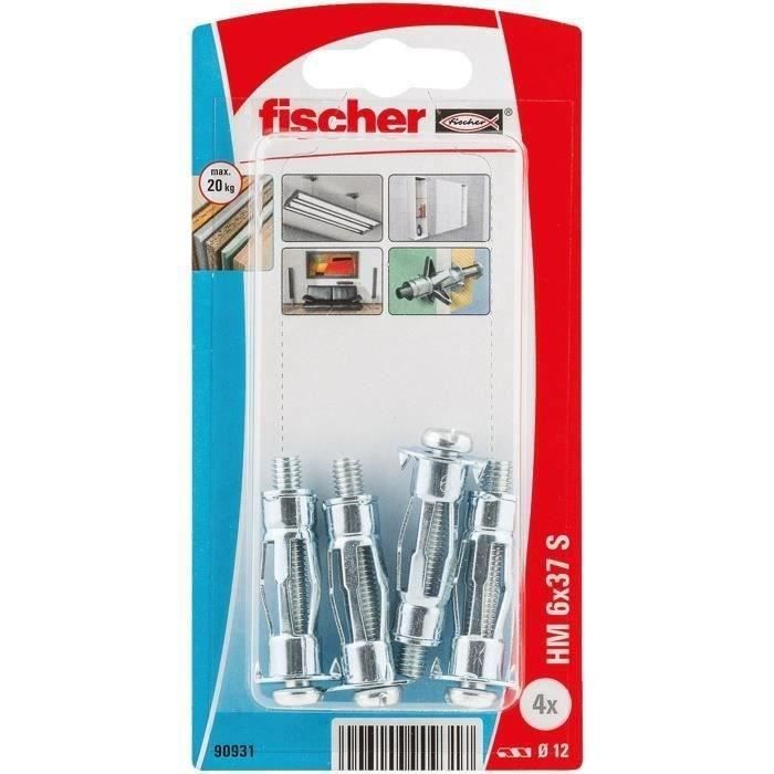FISCHER - Blister de 4 Chevilles corps creux hm 6x37 s