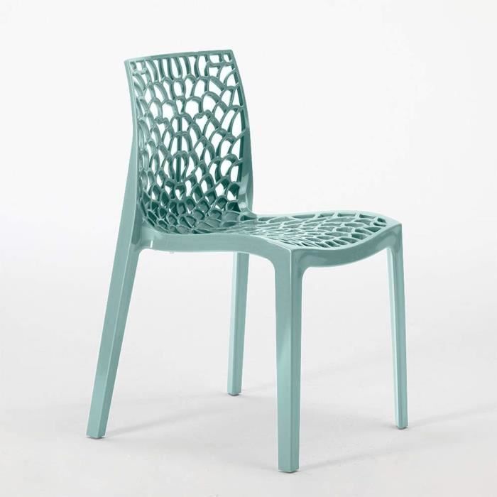 22 Chaises Gruvyer Grand Soleil nid d'abeille colorées promo prix stock, Couleur: Vert foncé