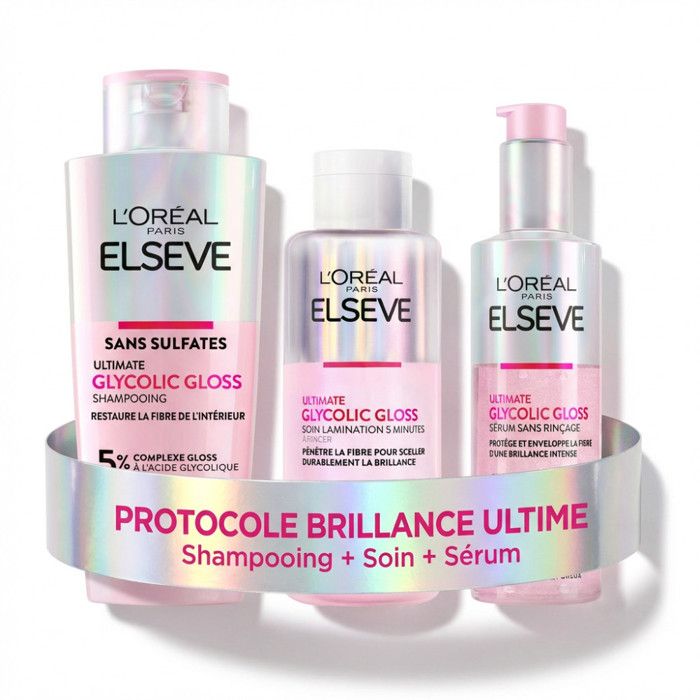 LOréal Paris Elseve Ultimate Glycolic Gloss La Routine Protectrice des Cheveux Ternes