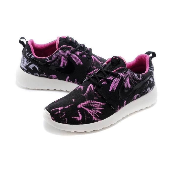 nike roshe run femme rose et noir