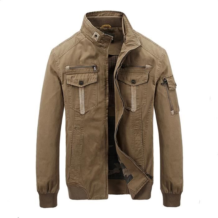 Veste Homme hipster de col standup Veste Hommes a la mode en baggy VeTement Masculin Kaki Vert Kaki Cdiscount Pret a Porter