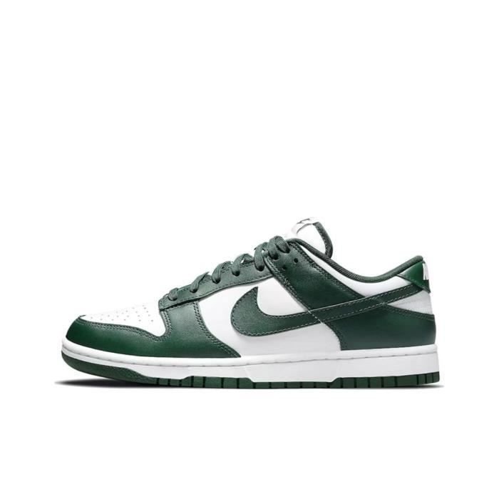 Basket Nike Dunk Low Retro Varsity Green Cuir Blanc Talon Plat Adulte Blanc Cdiscount Chaussures