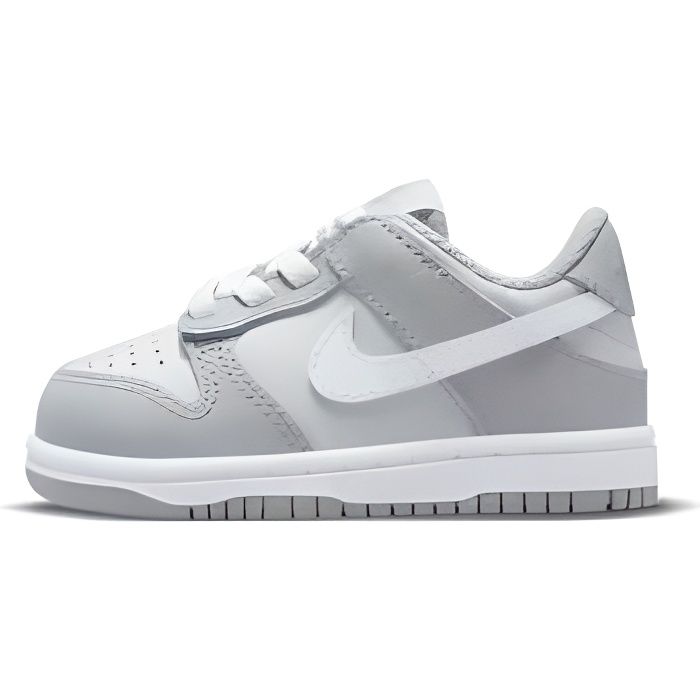 Basket Nike DUNK LO TD Mixte Gris Cuir Fermeture a lacets elastiques Gris Cdiscount Chaussures