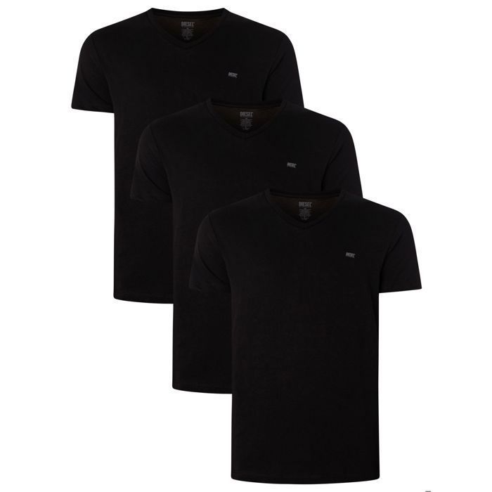 T-shirt Homme Diesel Noir – Taille XL, Col Ras Du Cou, Coton 100%, Occasion