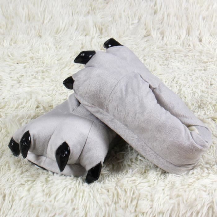 Chaussons Peluche Homme FUNMOON Animal Paw Chaussures De Griffe