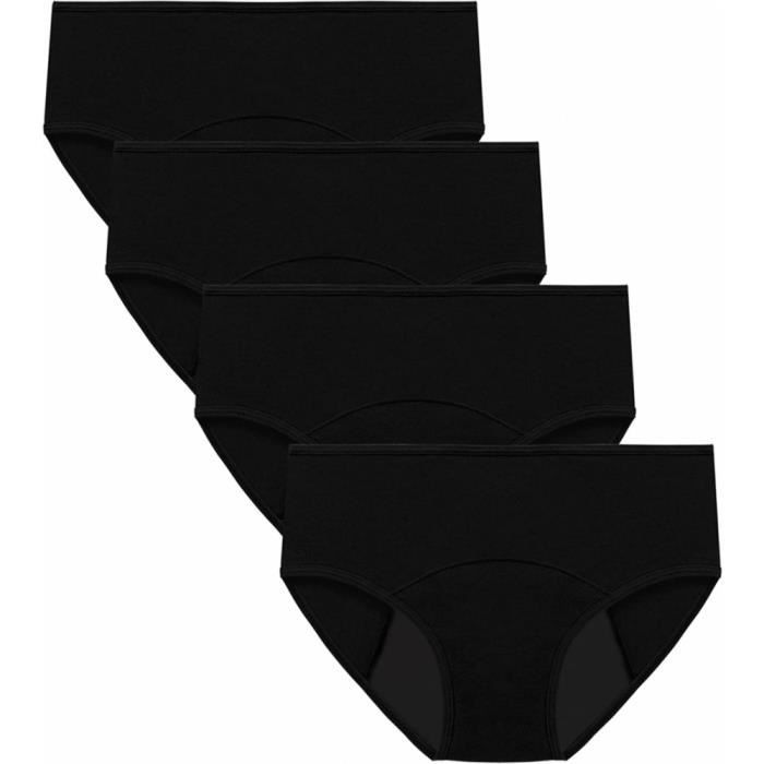 Lot 4 Culottes Menstruelles en Coton Biologique Ultra Absorbant pour