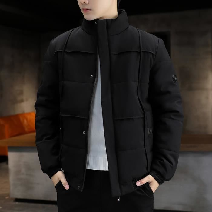 Doudoune Homme Hiver Col montant Chaude Couleur unie Noir Cdiscount Pret a Porter