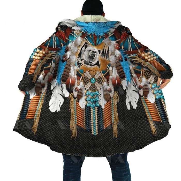Cardigan à Capuche Imprimé 3D Style Nordique - Sweat Homme Médiéval, Biker, Cosplay | Veste Ethnique Unisexe