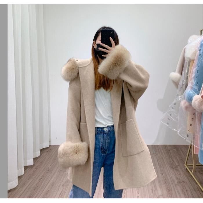 Linboo Manteau Fille Doudoune Longue Hiver à Capuche Fourrure - Parka Matelassée Chaud Rembourrée Enfant