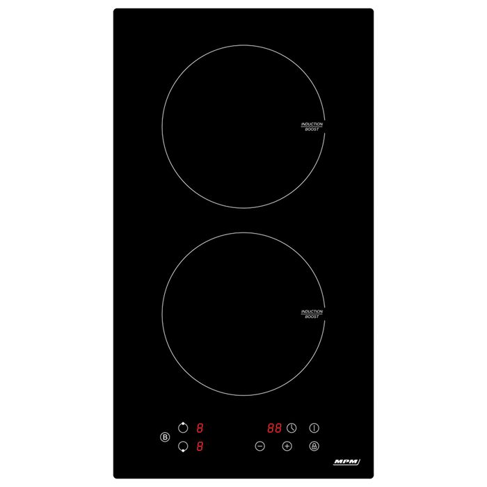 Plaque à Induction Encastrable 30cm 2 Feux 18cm Booster Contrôle Tactile MPM MPM-30-IM-06 3500 W Noir