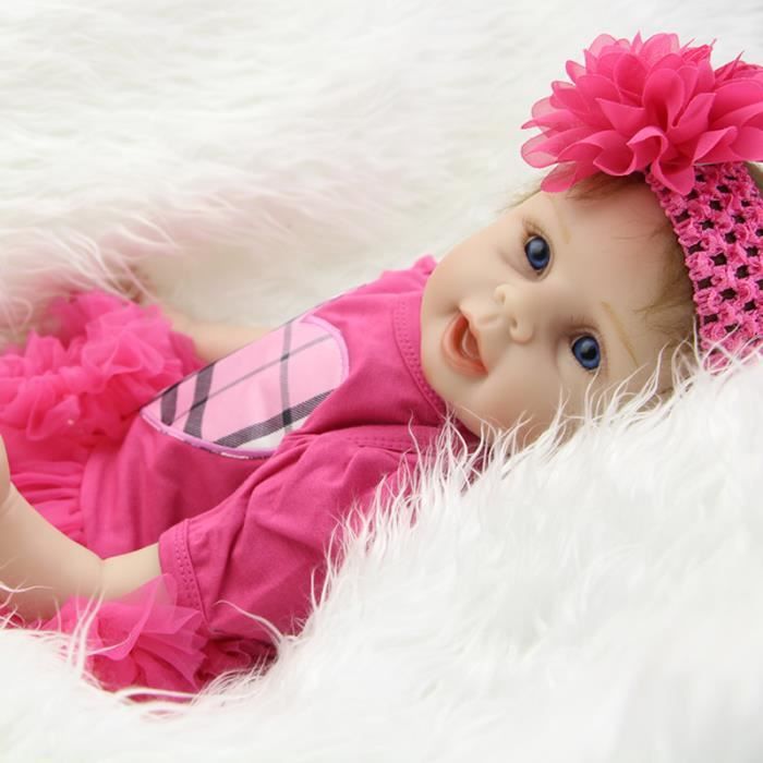 Poup e b b en silicone Reborn de 22 pouces OLALI Fille Rose