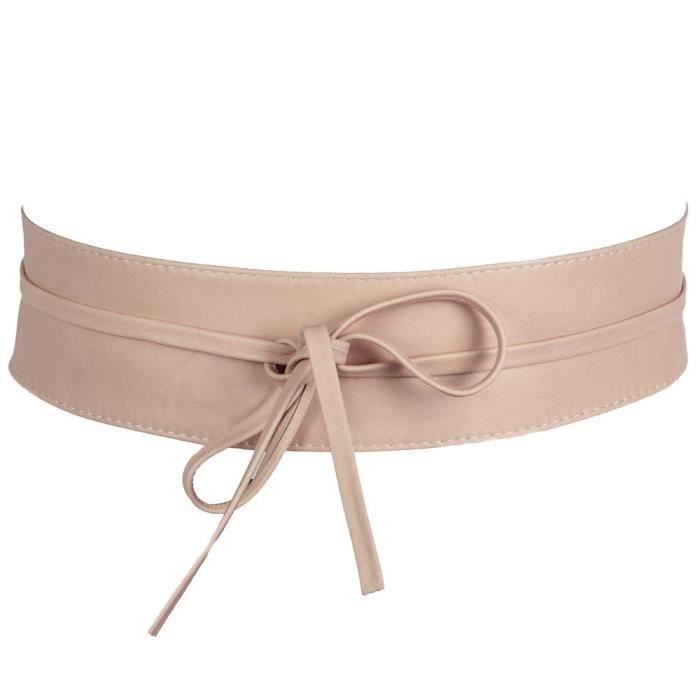 Olivia Ceinture pour femme. large nouer en cuir de vachette